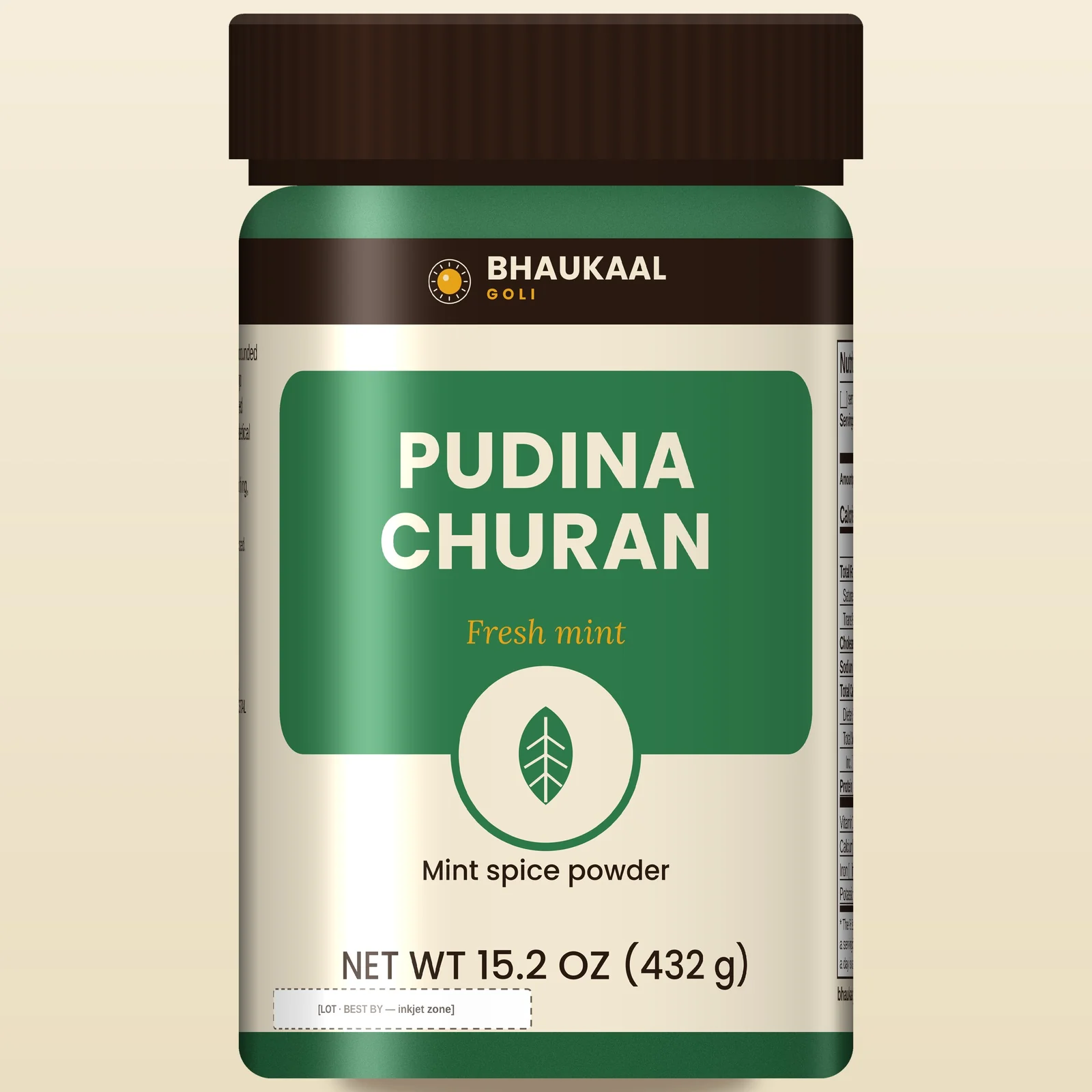 Bhaukaal Pudina Churan Jar pack, front view